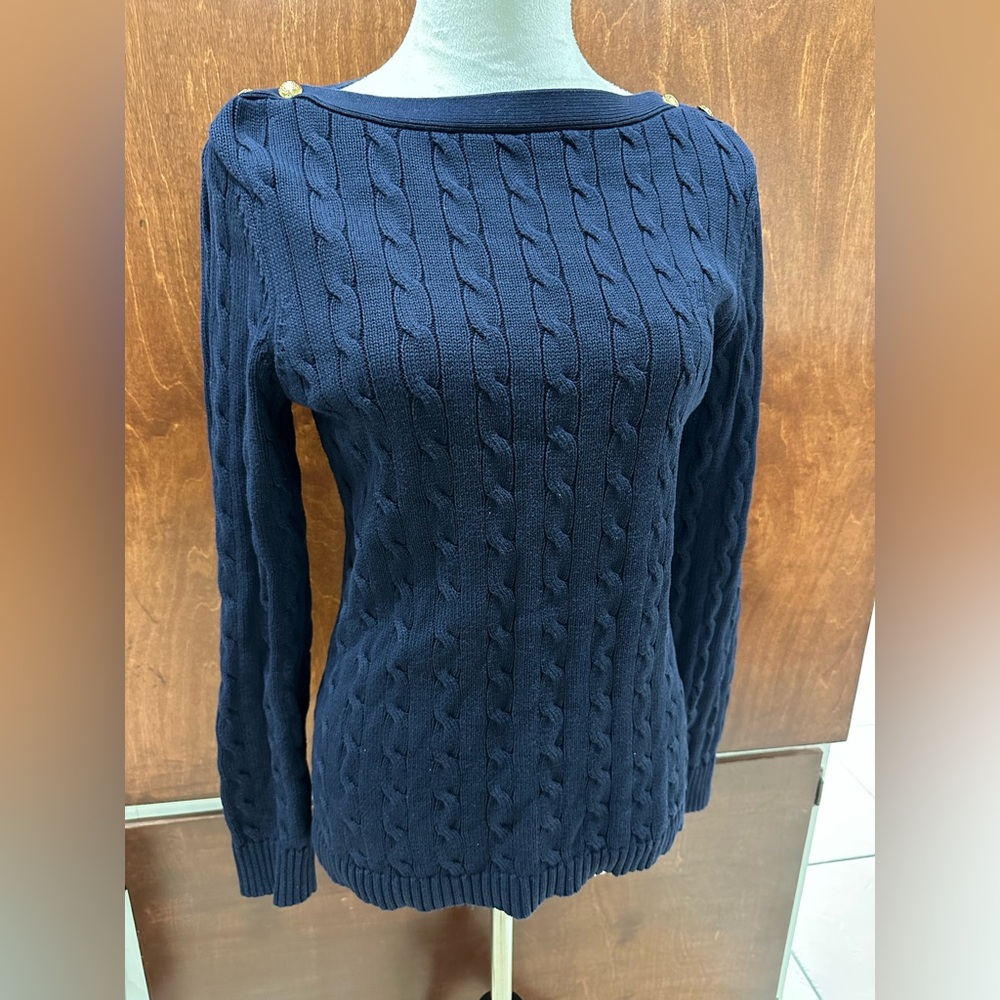 Navy Cable Knit Sweater